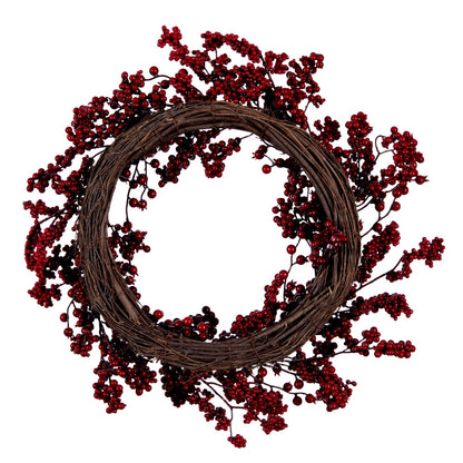 Vickerman 24" Artificial Red Outdoor Weather Resistant Berry Christmas Wreath Unlit