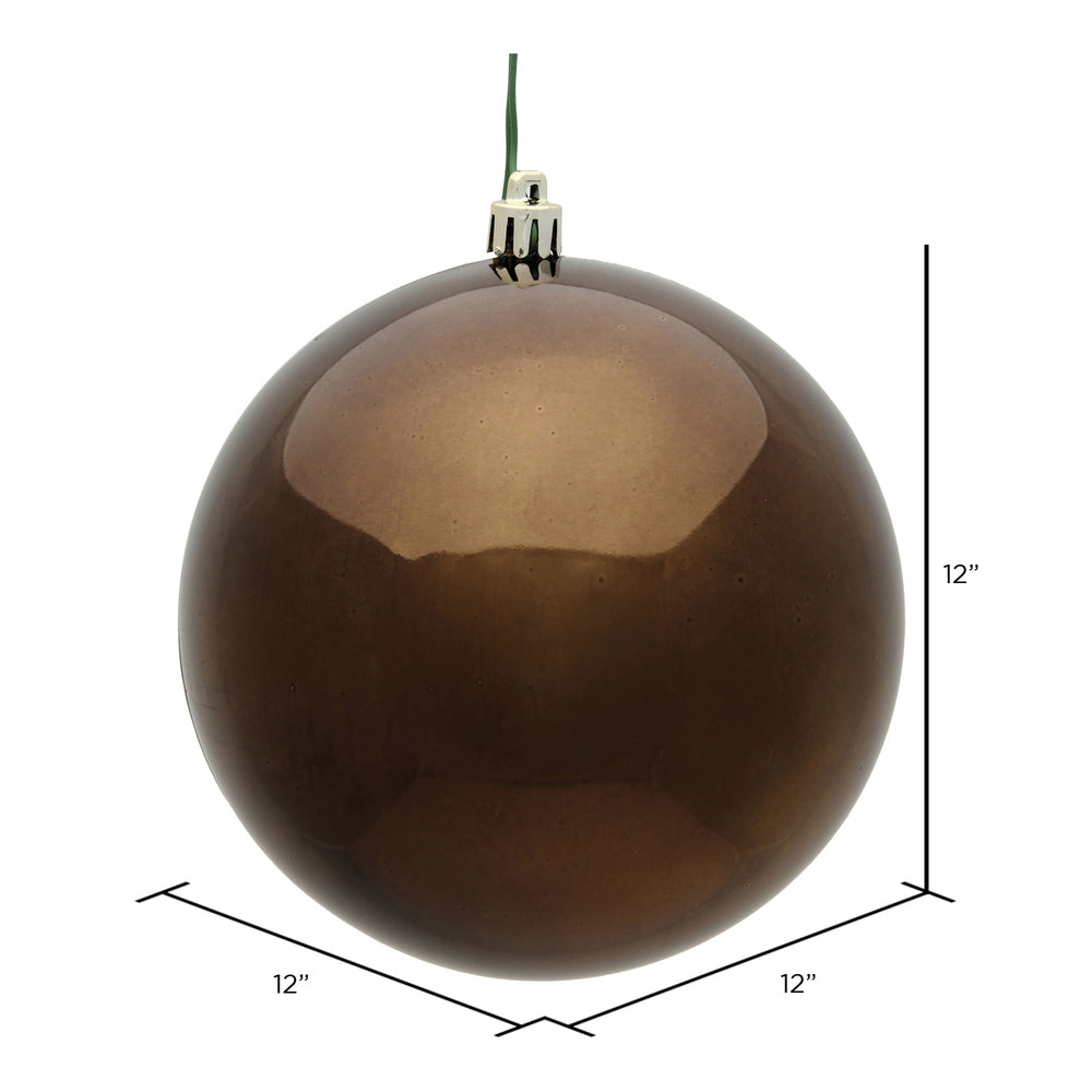 Vickerman 12" Chocolate Shiny Ball Ornament