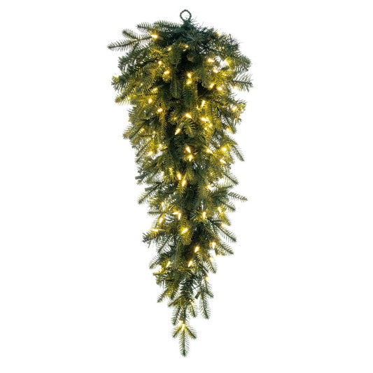 Vickerman 36" Georgian Fraser Fir Artificial Pre-Lit Teardrop Upside Down Tree with White Mini Lights