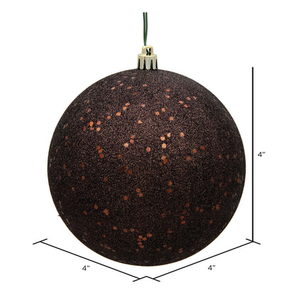 Vickerman 4" Chocolate Sequin Ball Ornament 6 per Bag