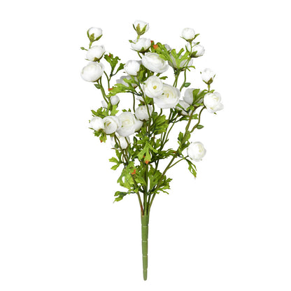Vickerman 18" Artificial White Ranunculus Bush.
