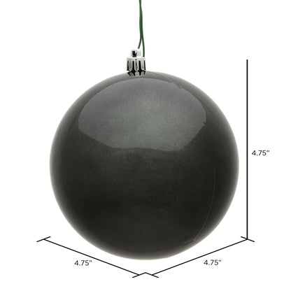 Vickerman 4.75" Pewter Candy Ball Ornament 4 per Bag