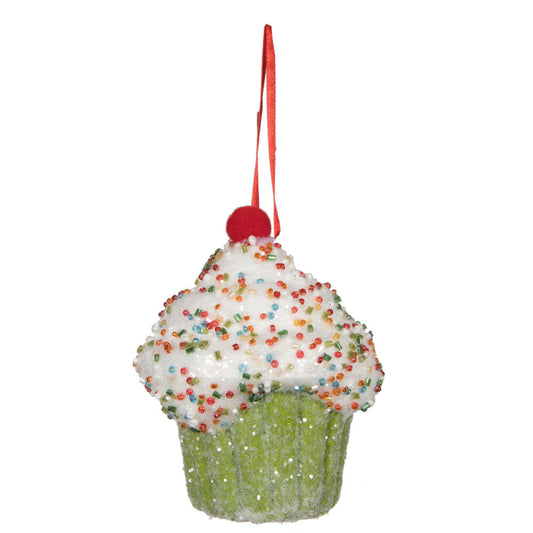 Vickerman 4.5" Lime Cupcake Ornament 2 per bag.