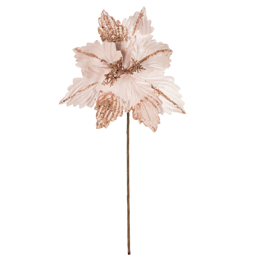 Vickerman 12" x 16" Pink Poinsettia Artificial Christmas Spray. Includes 6 sprays per pack.