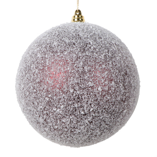 Vickerman 4.75" Burgundy Matte Snow Covered Ornament 4 per bag.