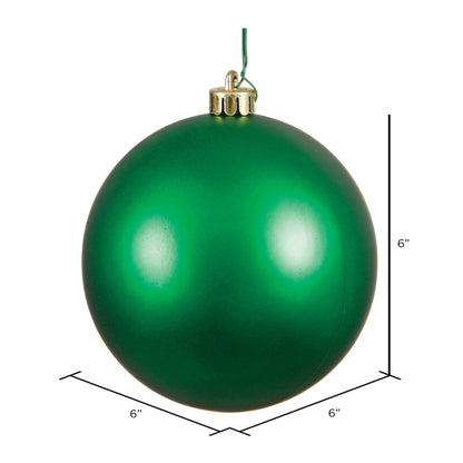 Vickerman 6" Green Matte Ball Ornament 4 per Bag
