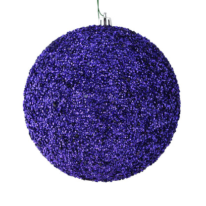Vickerman 8" Cobalt Blue Beaded Ball Ornament 2 per Bag