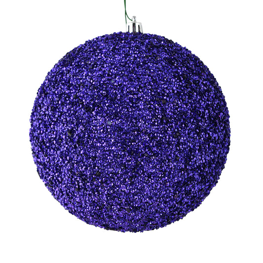 Vickerman 8" Cobalt Blue Beaded Ball Ornament 2 per Bag