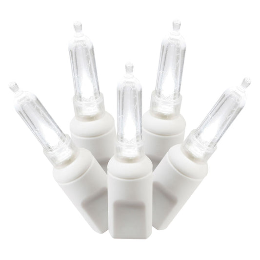 Vickerman 50 Pure-White Italian LED on White Wire 25' Christmas Single Mold Light Strand