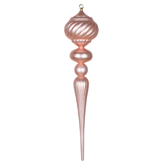 Vickerman 27" Rose Gold Matte Glitter Onion Finial Ornament. This ornament is the perfect addition to any holiday decorating project.