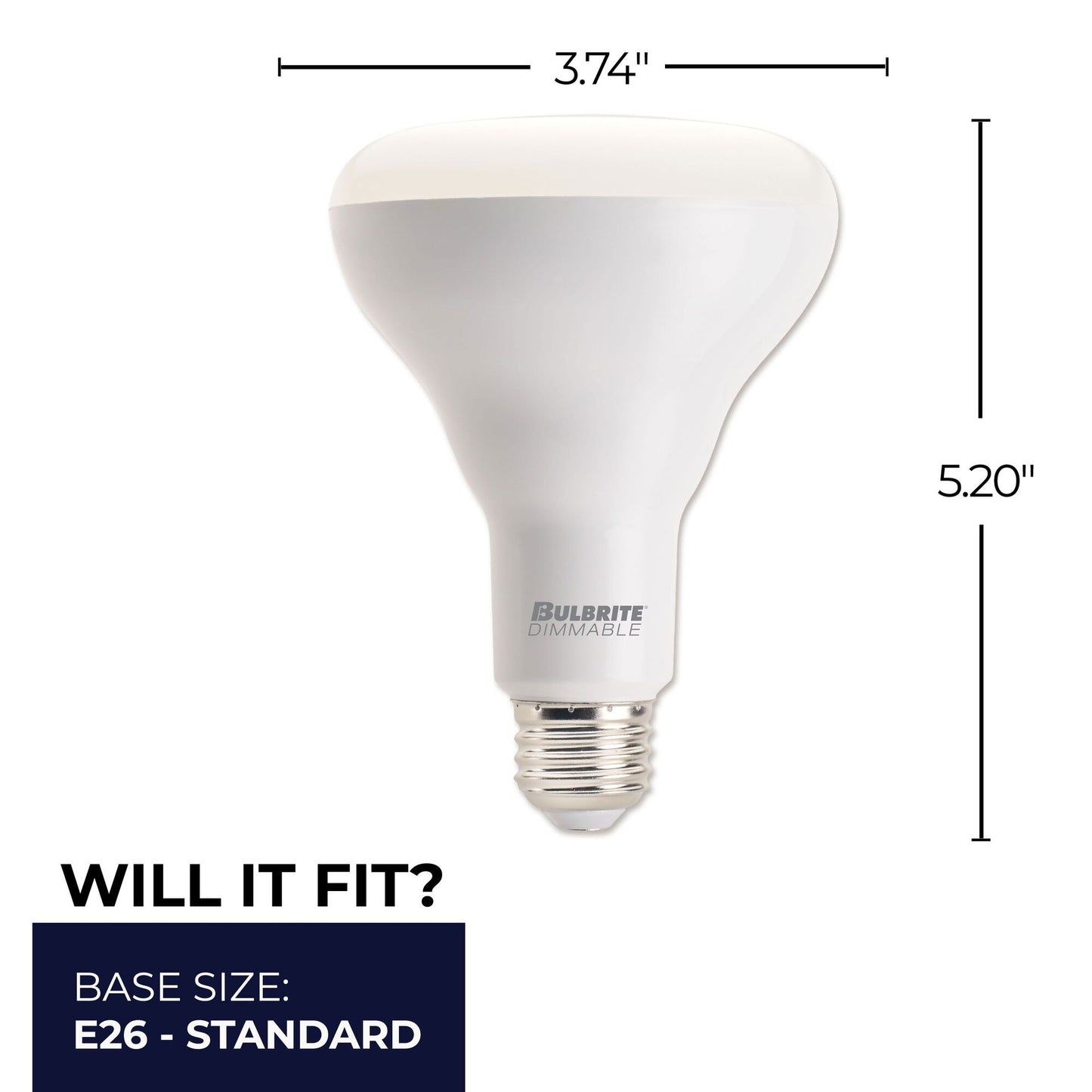 Bulbrite 772856 LED Filament 8 Watt Dimmable BR30 Light Bulb with Frost Glass Finish and Medium (E26) Base - 2700K (Warm White Light), 650 Lumens