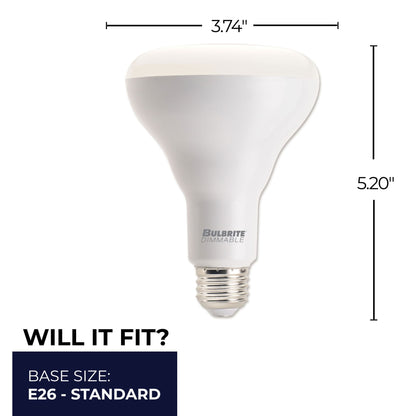 Bulbrite 772856 LED Filament 8 Watt Dimmable BR30 Light Bulb with Frost Glass Finish and Medium (E26) Base - 2700K (Warm White Light), 650 Lumens
