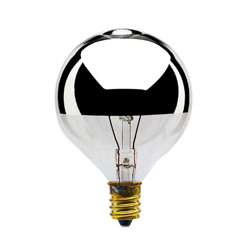 Bulbrite Pack of (25) 25 Watt Dimmable Half Chrome G16.5 Candelabra (E12) Incandescent Bulb