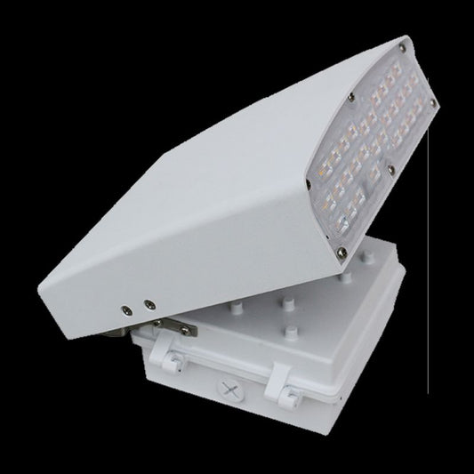 Westgate LED Adjustable Cutoff Wall Pack, 120-277V, Outdoor Lighting, 50W, 4900 Lumens, 3000K, White Finish