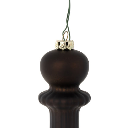 Vickerman 14" Chocolate Matte Finial Drop Christmas Ornament UV Treated with Drilled and Wired Cap 2 per bag