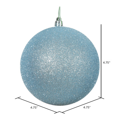 Vickerman 4.75" Baby Blue Glitter Ball Ornament 4 per Bag