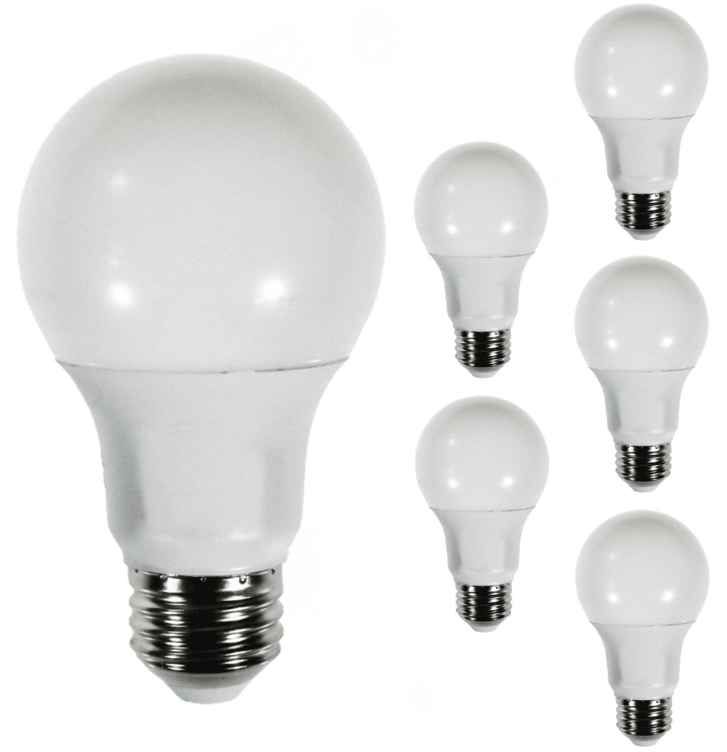 Damar A19 LED Light Bulb 8W 800 Lumen E26 Medium Base 3000K Soft White for Bedroom Living Room Lamp Home Light Bulb 120V CRI80 230° Beam Angle Damp Rated White Finish Pack of 6