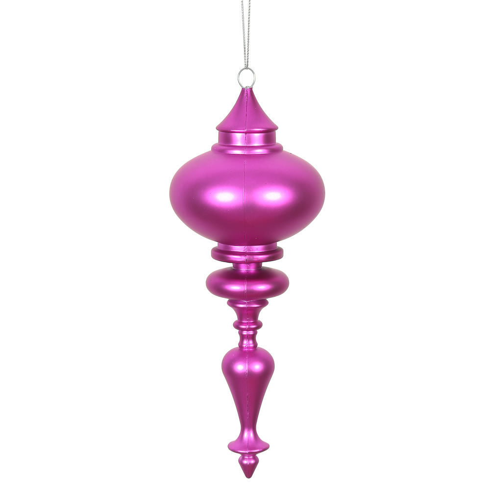 Vickerman 8" Fuchsia Matte Finial Ornament Pack of 3