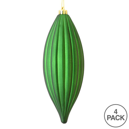 Vickerman 8" Emerald Matte Line Finial Ornament Pack of 4