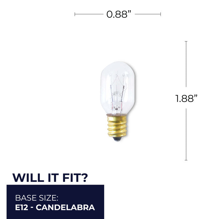 BULBRITE INCANDESCENT T7 CANDELABRA SCREW (E12) 15W DIMMABLE LIGHT BULB 2700K/WARM WHITE 25PK (706115)