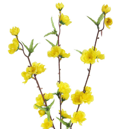 Vickerman 4' Artificial Yellow Blossom Tree in Black Planters Pot.