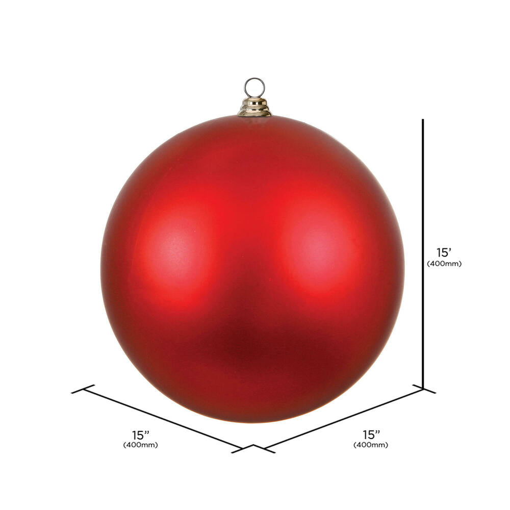 Vickerman 15.75" Red Matte Ball Ornament