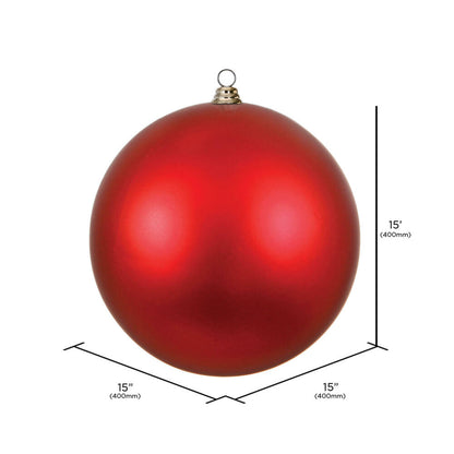 Vickerman 15.75" Red Matte Ball Ornament