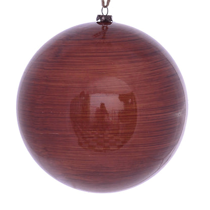 Vickerman 6" Copper Wood Grain Ball Ornament 3 per Bag