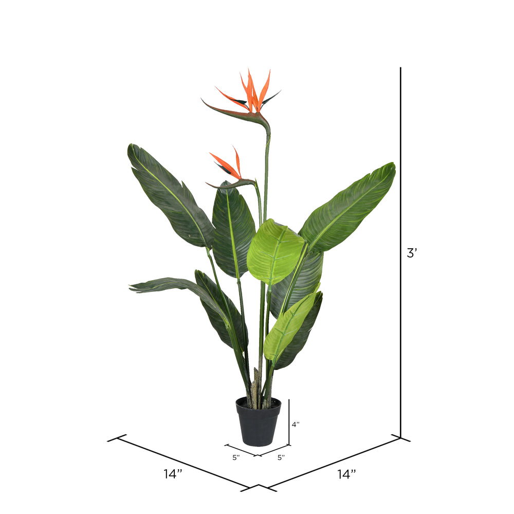 Vickerman 3' Artificial Potted Bird of Paradise Palm Tree.