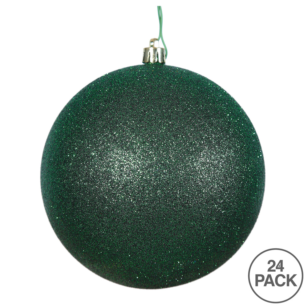 Vickerman 2.4" Emerald Glitter Ball Ornament 24 per Bag