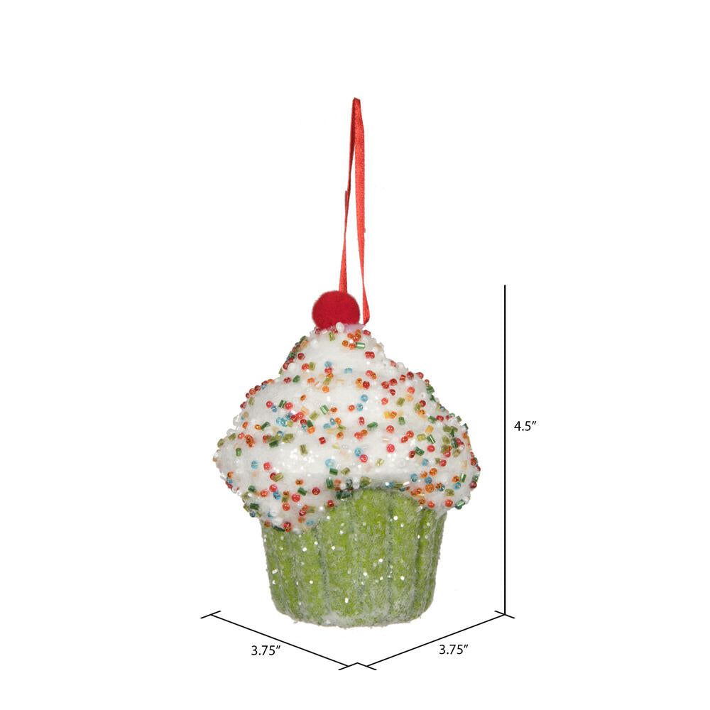 Vickerman 4.5" Lime Cupcake Ornament 2 per bag.