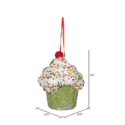 Vickerman 4.5" Lime Cupcake Ornament 2 per bag.