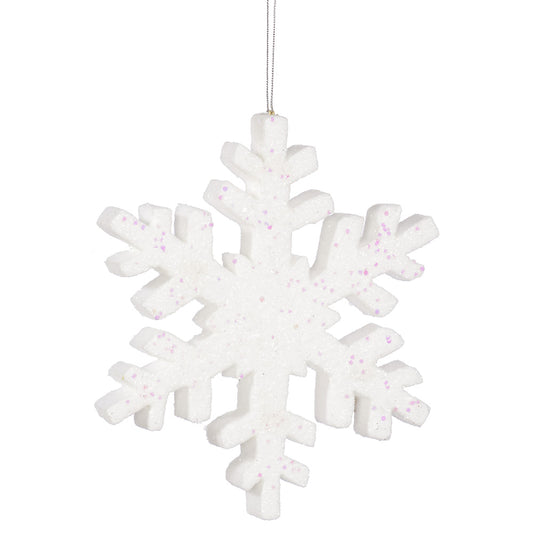 Vickerman 24" White Glitter Snowflake White Ornament