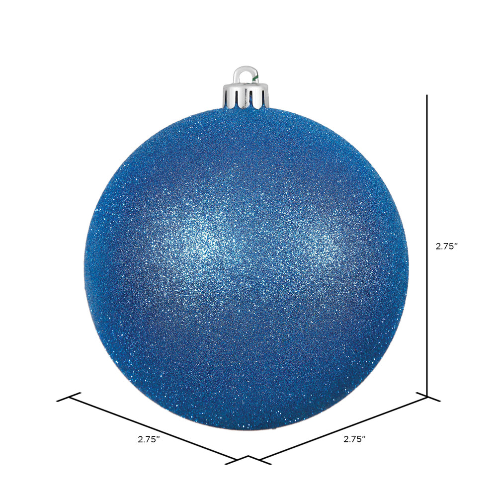 Vickerman 2.75" Blue Glitter Ball Ornament 12 per Bag