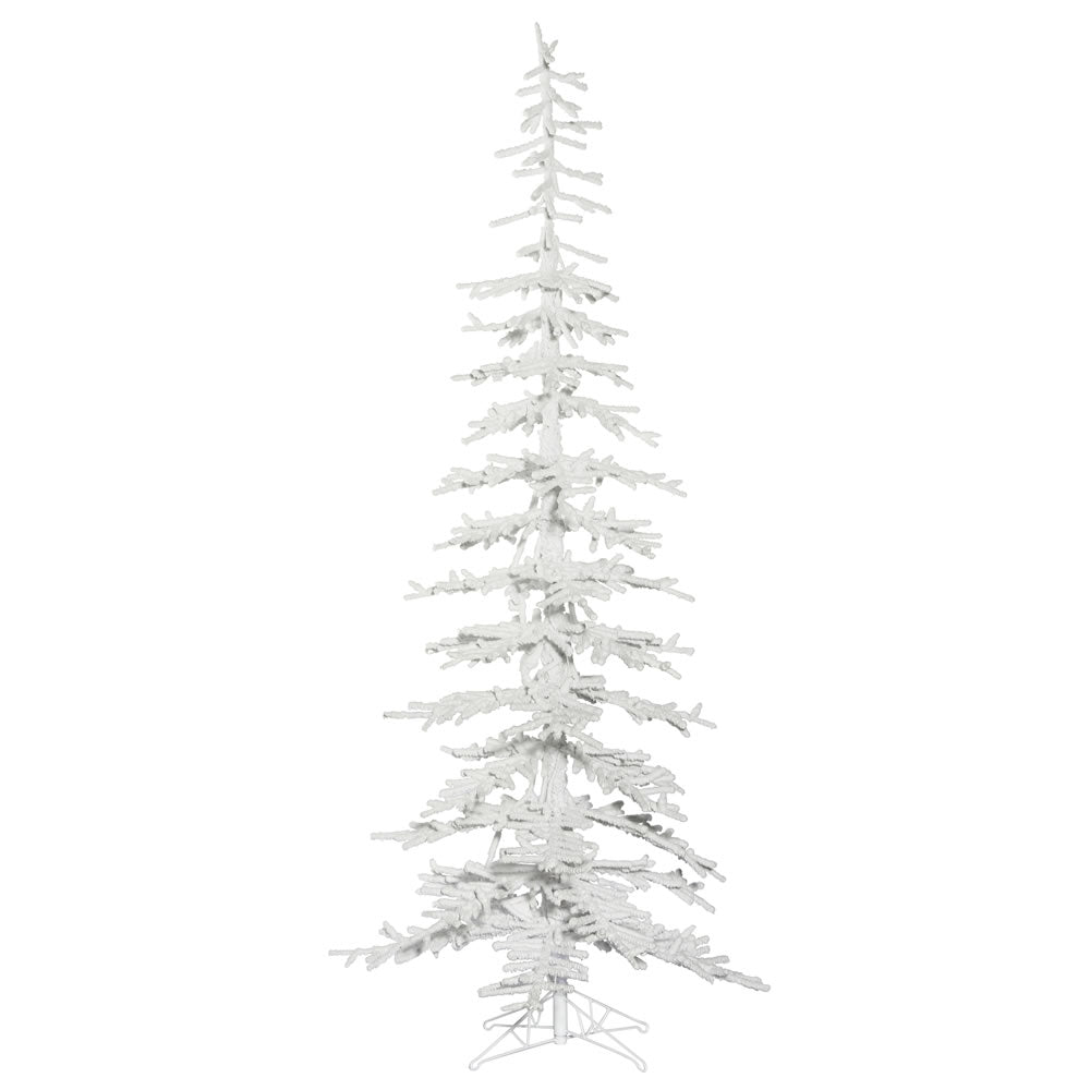 Vickerman 7.5' x 34" Flocked Kuna Pine Artificial Christmas Tree Unlit