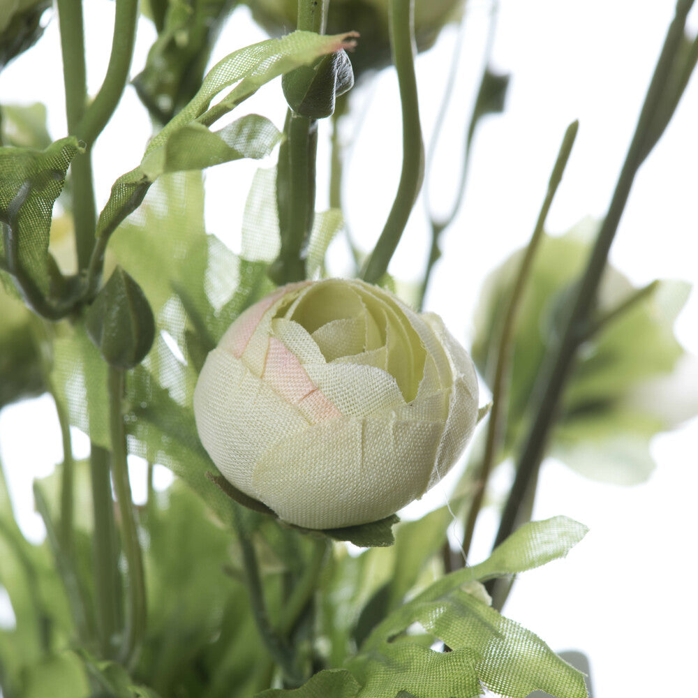 Vickerman 18" Artificial Light Green Ranunculus Bush.