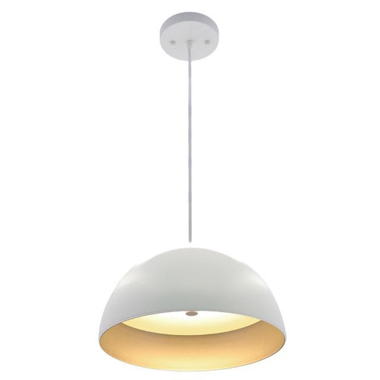Westgate 20In Integrated LED Modern Dome Pendant 40W 2250 Lumens C90 5Cct 27/30/35/40/50K Wh/Sil, Residential Lighting, 40W, 2250 Lumens, 27K/30K/35K/40K/50K, White Finish With Silver Inside Finish, TRIAC