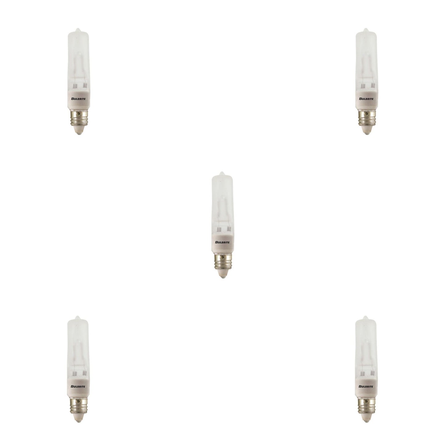 BULBRITE HALOGEN T4 MINI-CANDELABRA SCREW (E11) 150W DIMMABLE LIGHT BULB 2900K/SOFT WHITE 5PK (610152)