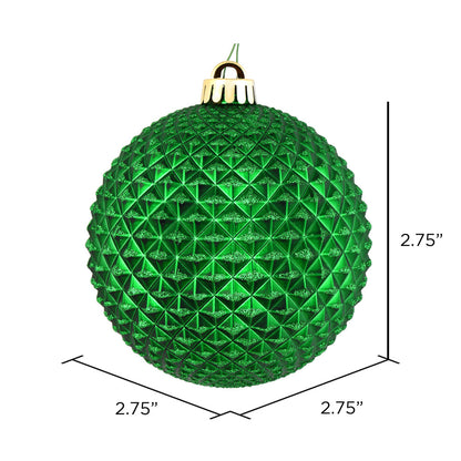 Vickerman 2.75" Green Durian Glitter Ball Ornament 12 per Bag