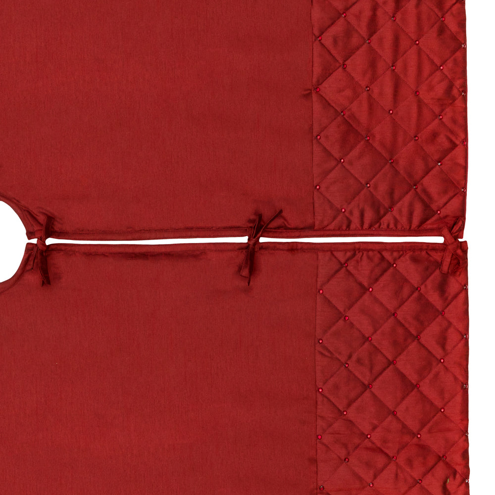 Vickerman 52" Burgundy Quilt Stitch Jewel Christmas Tree skirt