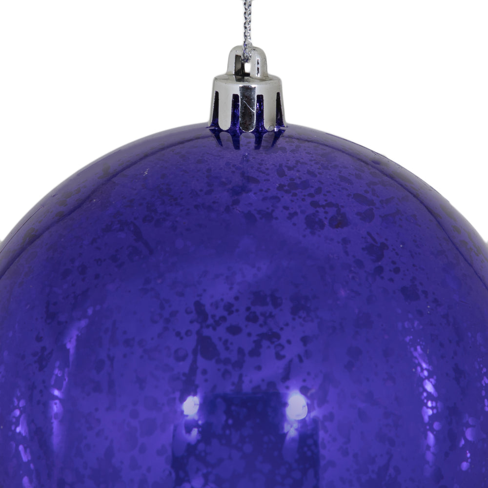 Vickerman 4" Purple Shiny Mercury Ball Ornament 6 per Bag.