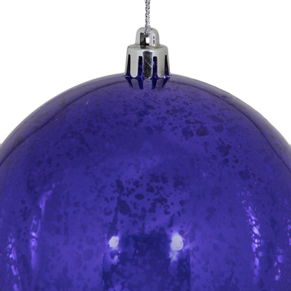 Vickerman 4" Purple Shiny Mercury Ball Ornament 6 per Bag.