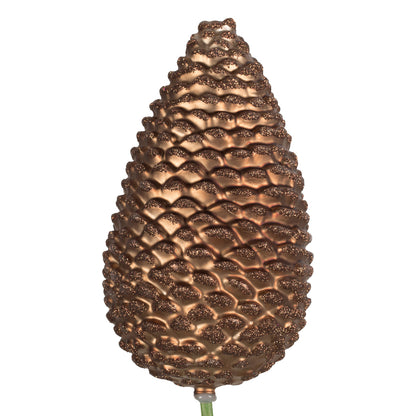 Vickerman 24" x 7" Mocha Matte Glitter Pinecone Aritificial Christmas Stick 4 per set