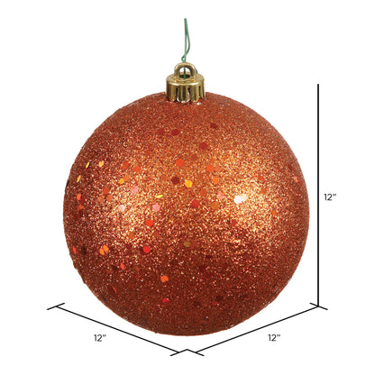 Vickerman 12" Burnished Orange Sequin Ball Ornament