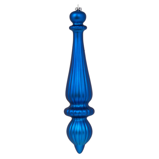 Vickerman 14" Blue Matte Finial Drop Ornament Pack of 2