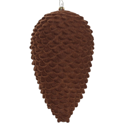 Vickerman 10" Chocolate Flocked Pinecone Christmas Ornament