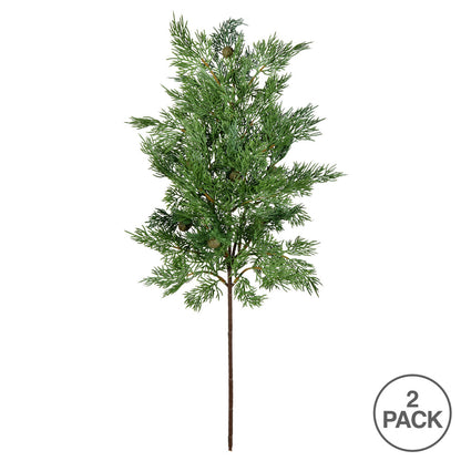 Vickerman 26.5" Green Stovall Cedar Pine Artificial Christmas Spray. Includes 2 sprays per pack.