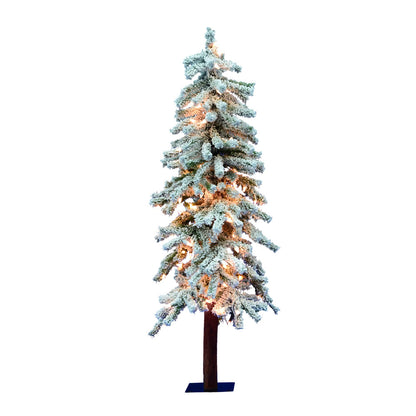 Vickerman 4' Flocked Alpine Artificial Christmas Tree Clear Dura-Lit lights