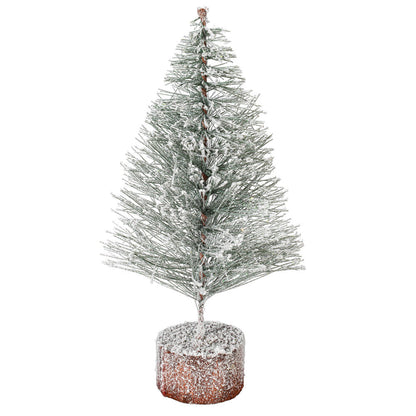 Vickerman 12" flocked Village Artificial Christmas tree Set of 4