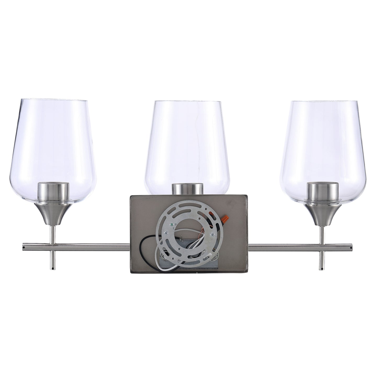ASD Lighting 3-light Vanity Light 3xE26 60W 120V Clear Glass, Nickel ETL